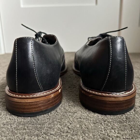 Banana Republic Oxford Black Leather Wingtip Brogue Lace Up Shoes Size 11 - Picture 10 of 13